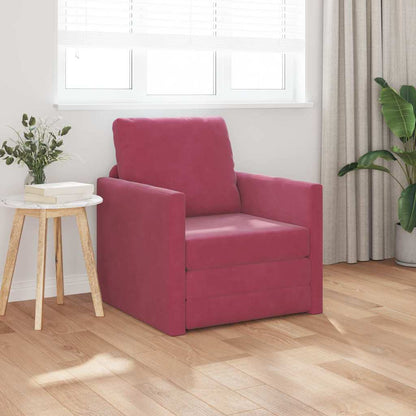 Divano letto 60cm Rosso Vino Velluto - homemem39