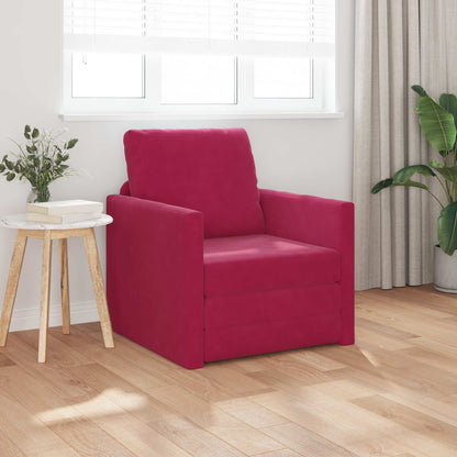 Divano letto Rosso Vino 74 x 77 x 81 cm Velluto