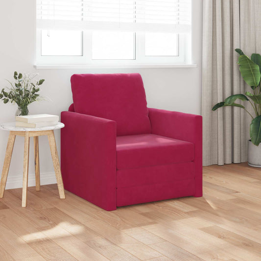 Divano letto Rosso Vino 74 x 77 x 81 cm Velluto