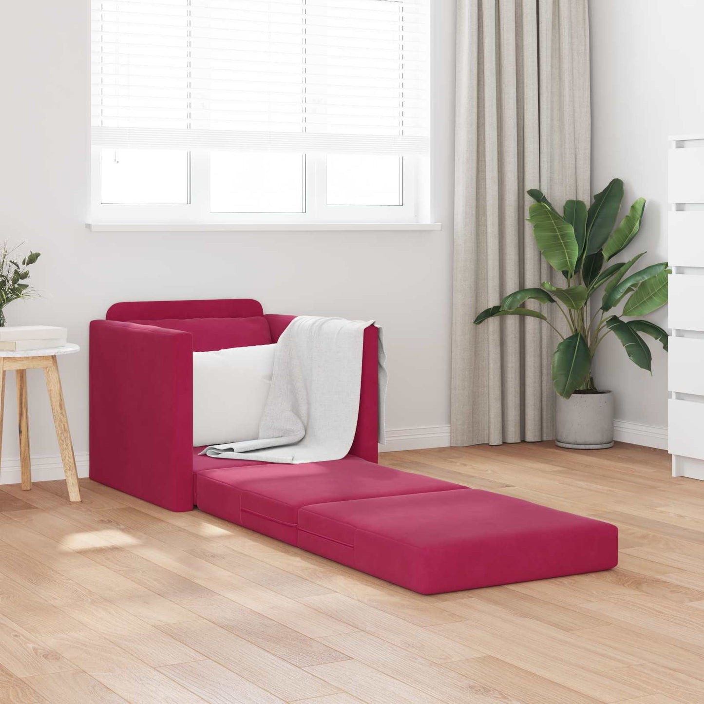 Divano letto Rosso Vino 74 x 77 x 81 cm Velluto