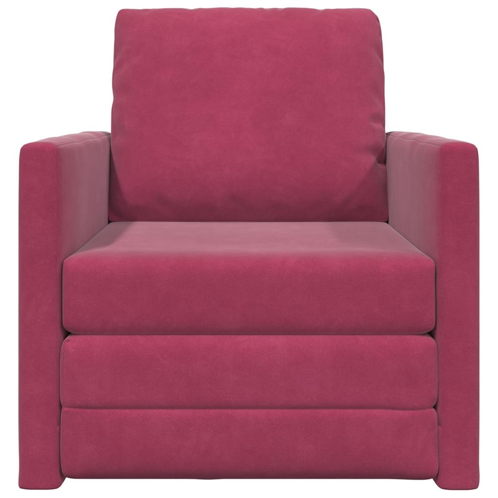 Divano letto 60cm Rosso Vino Velluto - homemem39