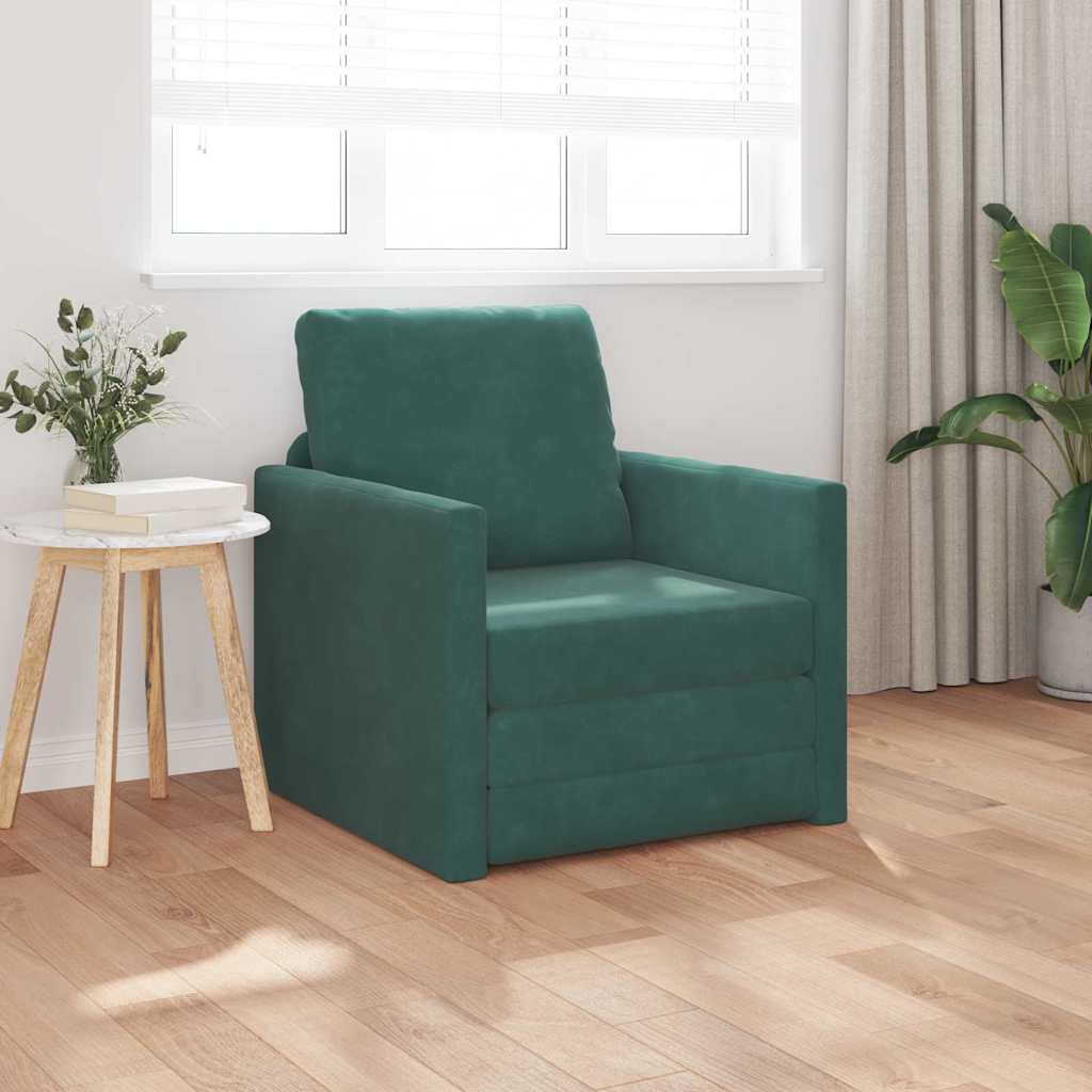 Divano letto Verde Scuro 74 x 77 x 81 cm Velluto