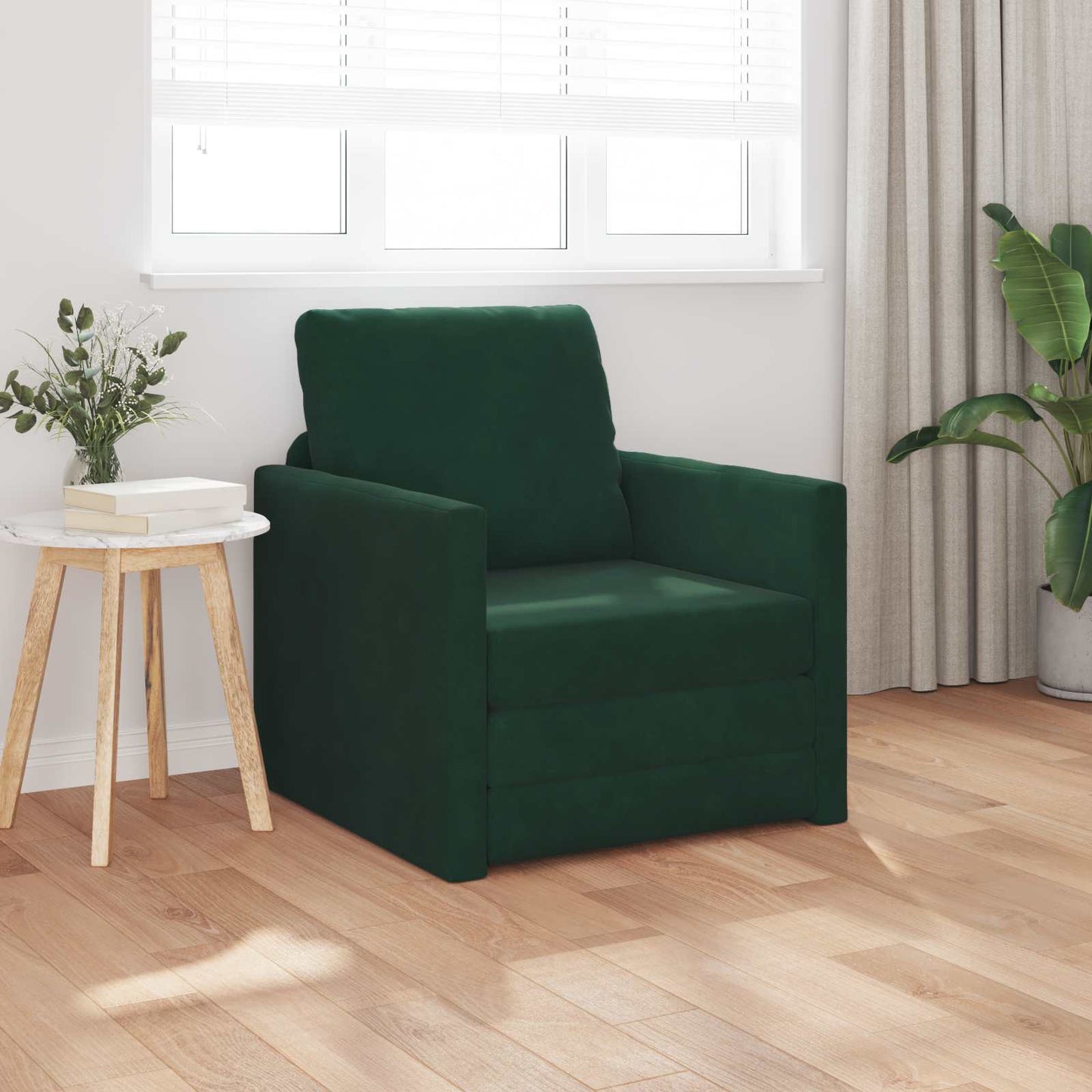 Divano letto Verde Scuro 74 x 77 x 81 cm Velluto