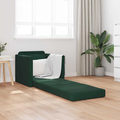 Divano letto Verde Scuro 74 x 77 x 81 cm Velluto