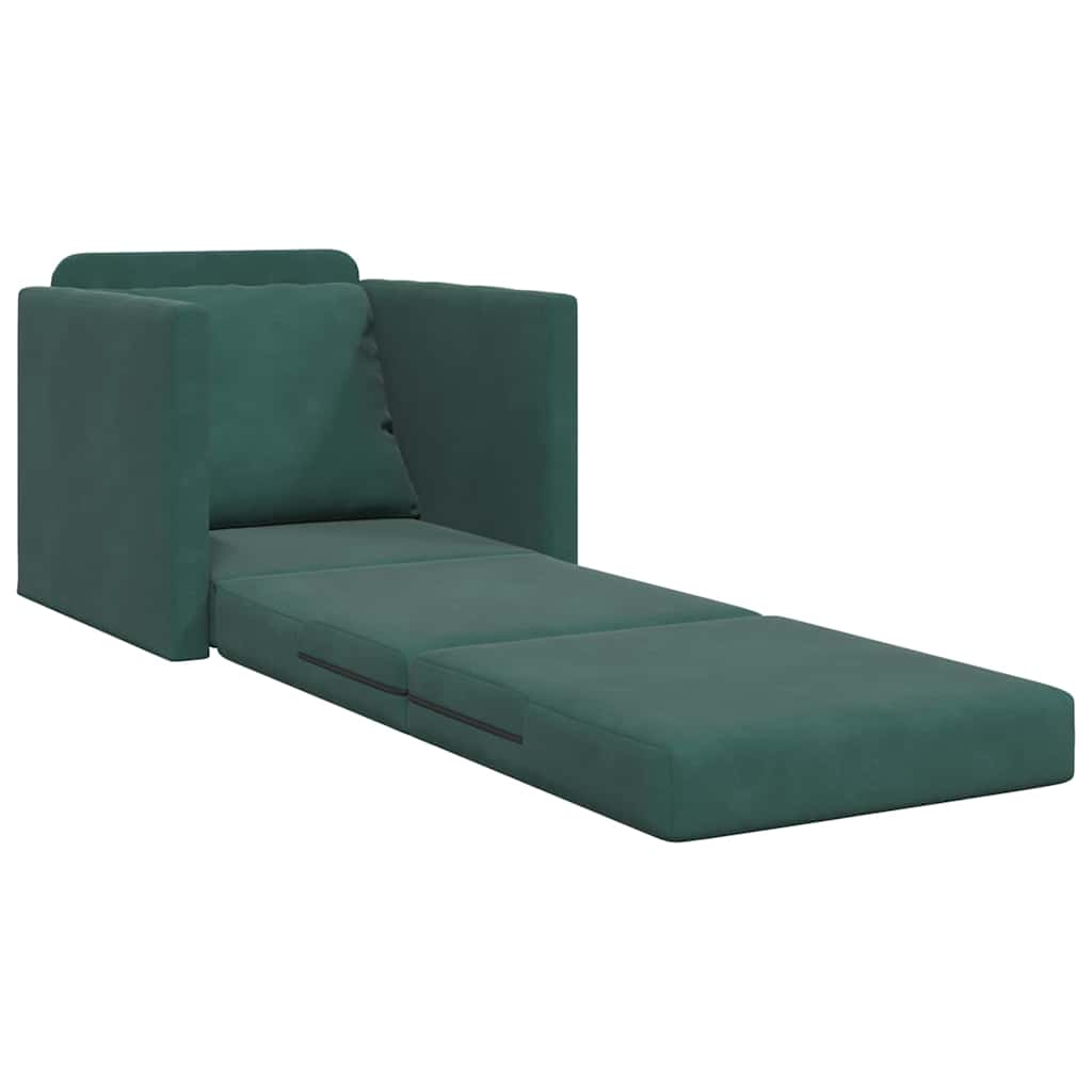 Divano letto Verde Scuro 74 x 77 x 81 cm Velluto