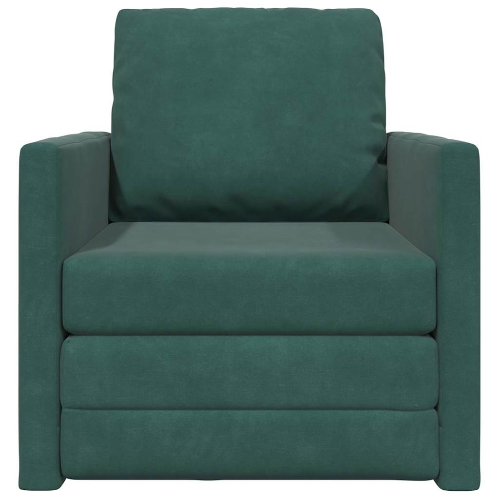 Divano letto Verde Scuro 74 x 77 x 81 cm Velluto