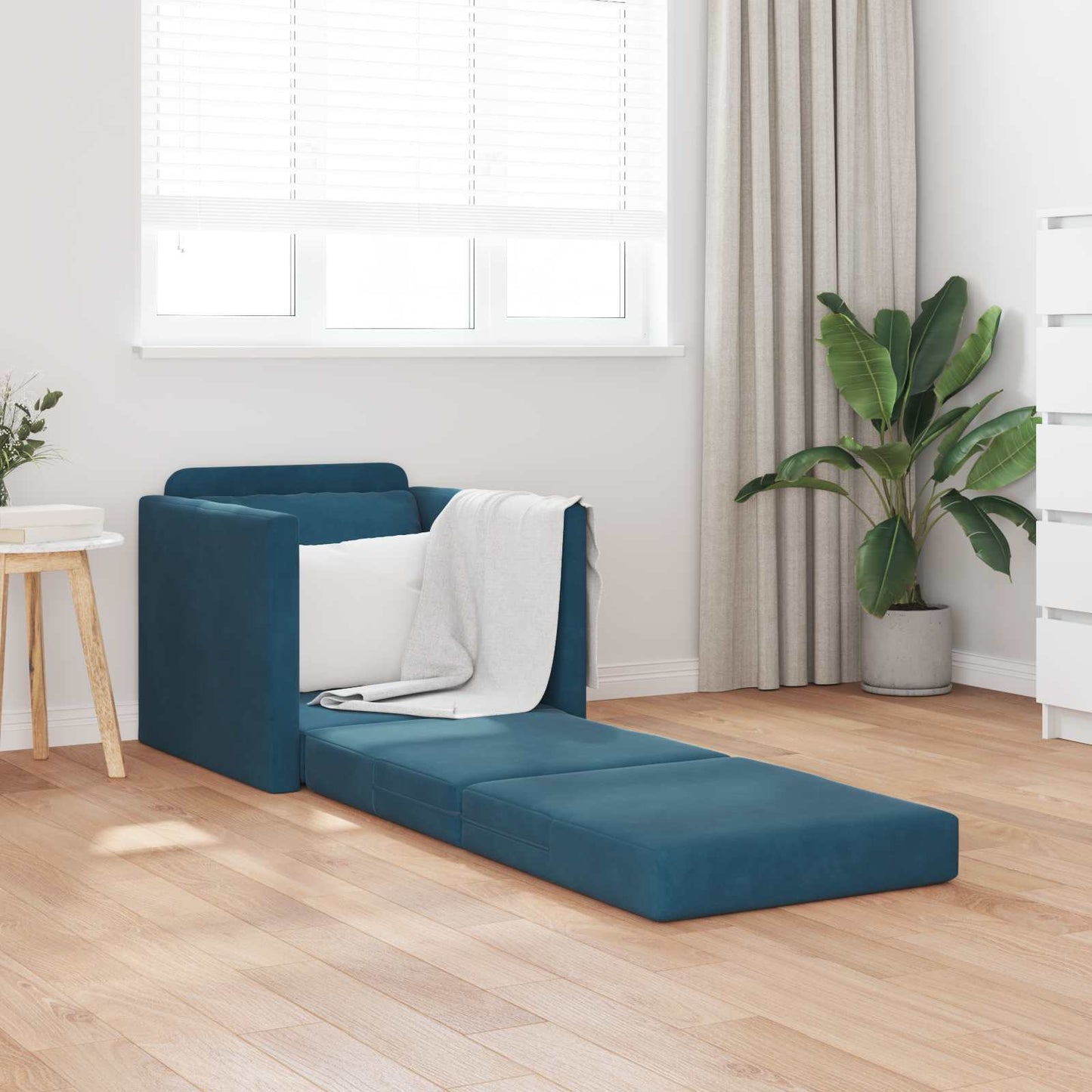 Divano letto Blu 74 x 77 x 81 cm Velluto