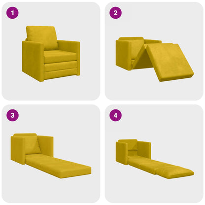 Divano letto Giallo Scuro 74 x 77 x 81 cm Velluto