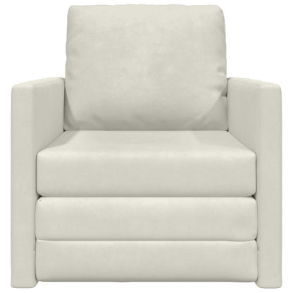 Divano letto Crema 74 x 77 x 81 cm Velluto