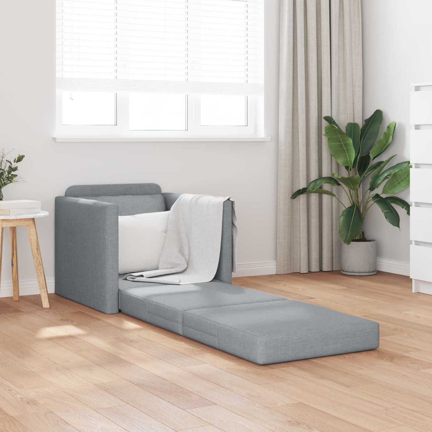 Divano letto 60cm Grigio chiaro Tessuto