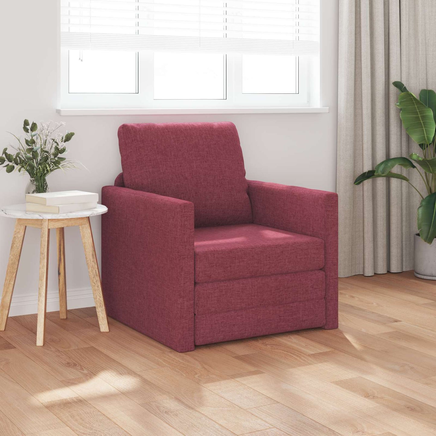 Divano letto Rosso Vino 74 x 77 x 81 cm Tessuto | homemem39