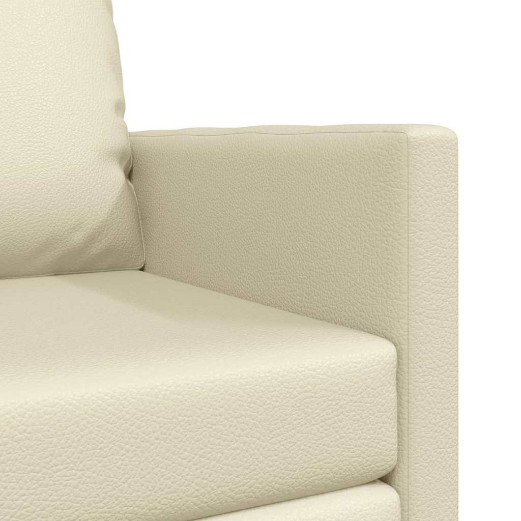 Divano letto Crema 74 x 77 x 81 cm Pelle Artificiale