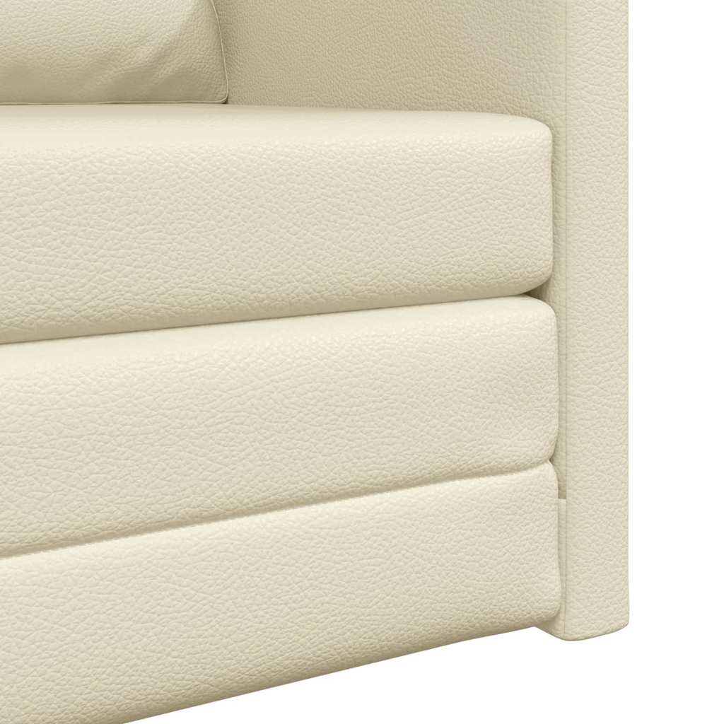 Divano letto Crema 74 x 77 x 81 cm Pelle Artificiale