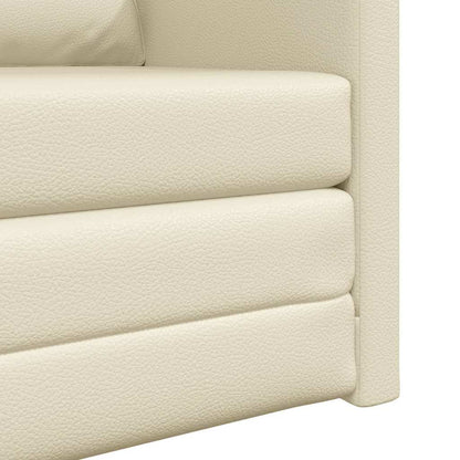 Divano letto Crema 74 x 77 x 81 cm Pelle Artificiale