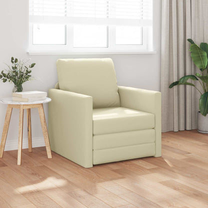 Divano letto 60cm Crema Pelle Artificiale