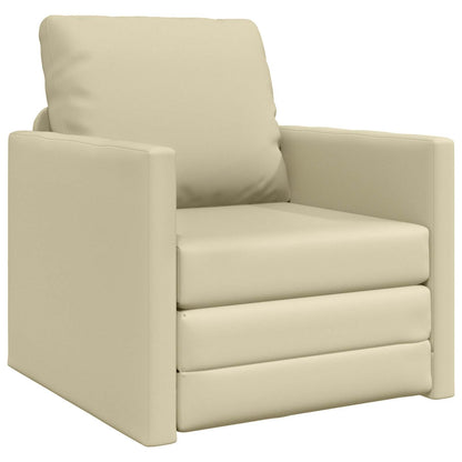 Divano letto 60cm Crema Pelle Artificiale