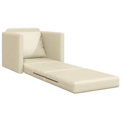 Divano letto Crema 74 x 77 x 81 cm Pelle Artificiale