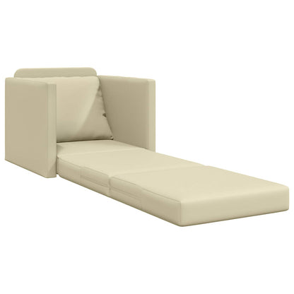 Divano letto 60cm Crema Pelle Artificiale | homemem39