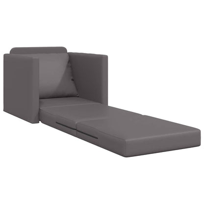 Divano letto Grigio 74 x 77 x 81 cm Pelle Artificiale