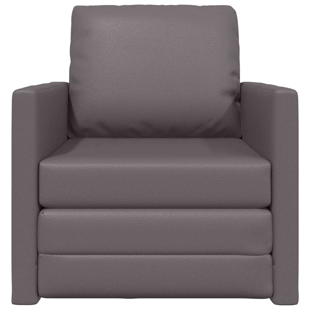 Divano letto Grigio 74 x 77 x 81 cm Pelle Artificiale