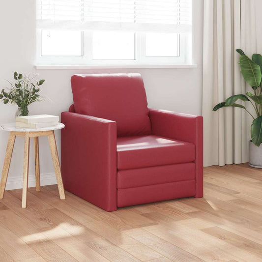 Divano letto Rosso Vino 74 x 77 x 81 cm Pelle Artificiale