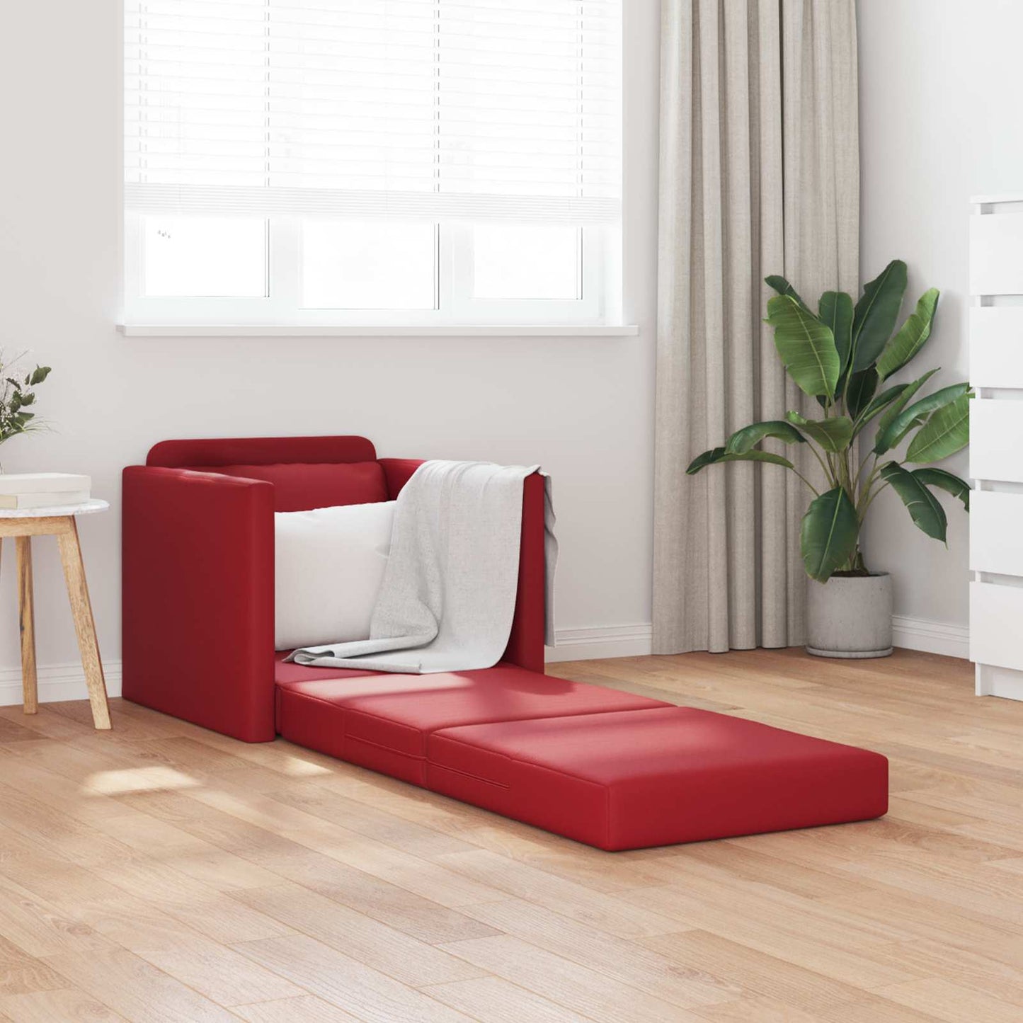 Divano letto 60cm Rosso Vino Pelle Artificiale
