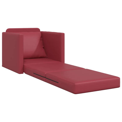 Divano letto Rosso Vino 74 x 77 x 81 cm Pelle Artificiale
