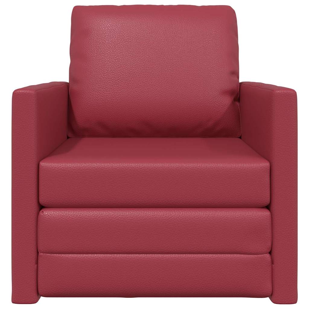 Divano letto Rosso Vino 74 x 77 x 81 cm Pelle Artificiale