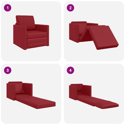 Divano letto 60cm Rosso Vino Pelle Artificiale | homemem39