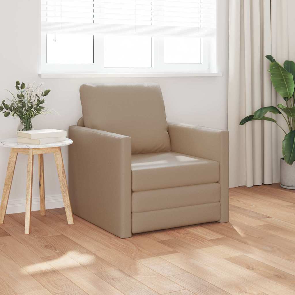 Divano letto Cappuccino 74 x 77 x 81 cm Pelle Artificiale