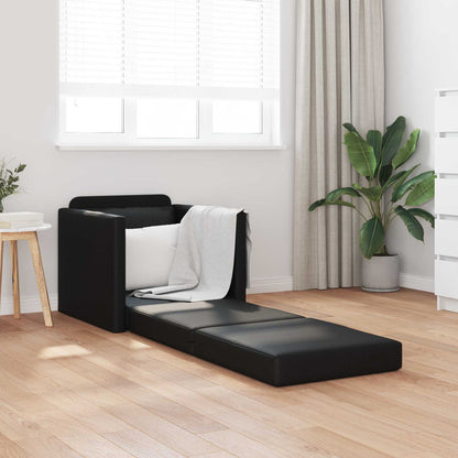 Divano letto 60cm Nero Pelle Artificiale