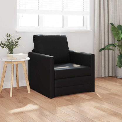 Divano letto 60cm Nero Pelle Artificiale | homemem39