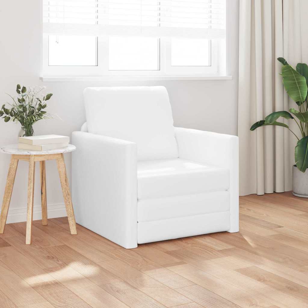 Divano letto 60cm Bianco Pelle Artificiale - homemem39