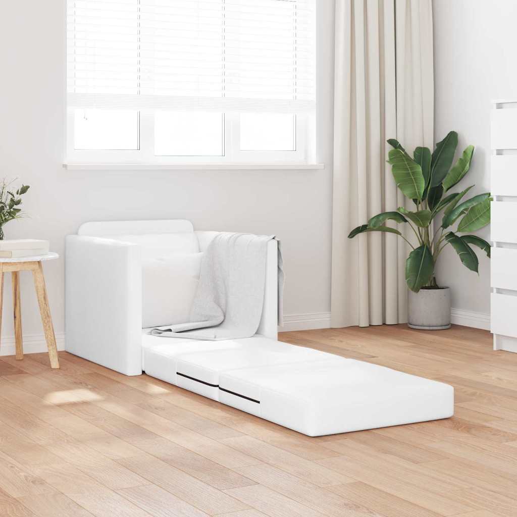 Divano letto 60cm Bianco Pelle Artificiale - homemem39