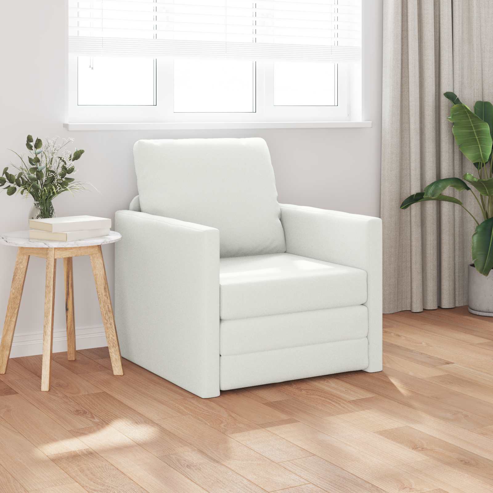 Divano letto 60cm Bianco Pelle Artificiale | homemem39