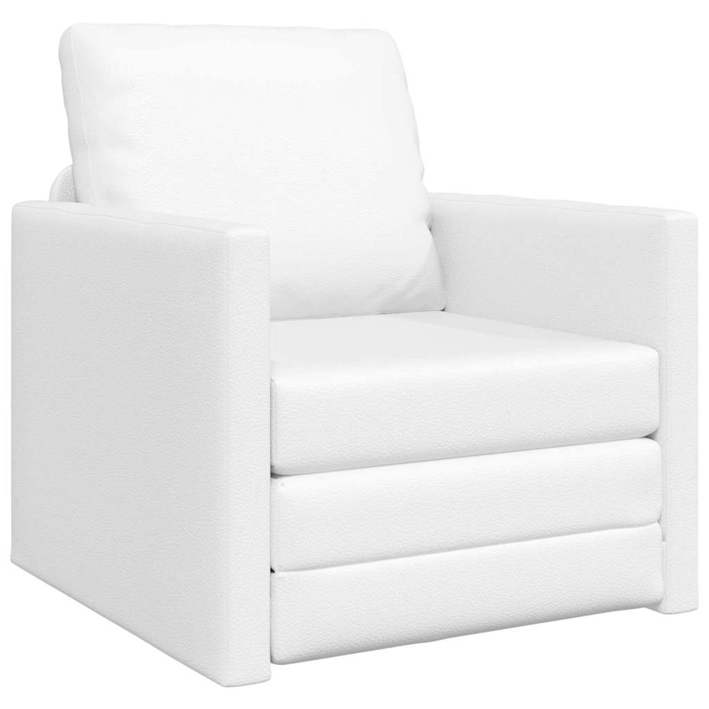 Divano letto 60cm Bianco Pelle Artificiale - homemem39