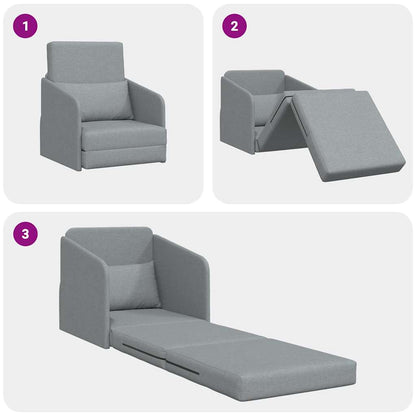 Divano letto Grigio chiaro 65 x 80 x 83 cm Tessuto - homemem39