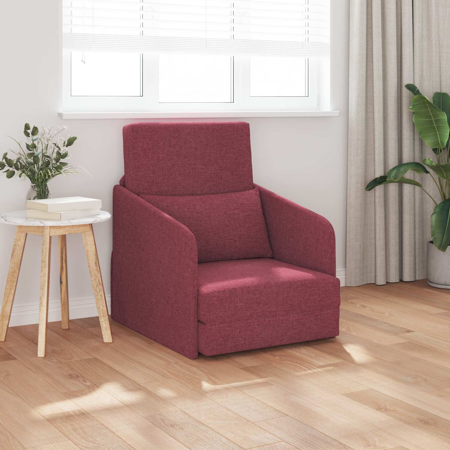Divano letto Rosso Vino 65 x 80 x 83 cm Tessuto