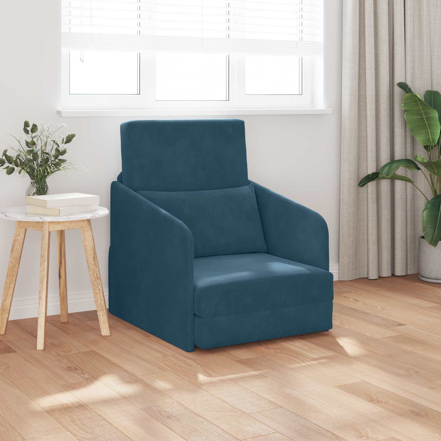 Divano letto Blu 65 x 80 x 83 cm Velluto