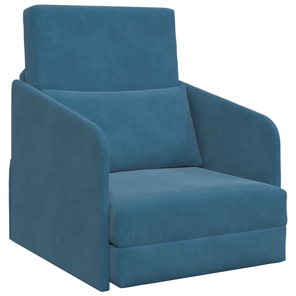 Divano letto Blu 65 x 80 x 83 cm Velluto - homemem39