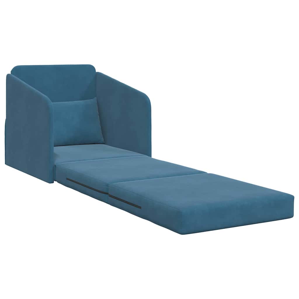 Divano letto Blu 65 x 80 x 83 cm Velluto - homemem39