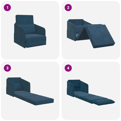 Divano letto Blu 65 x 80 x 83 cm Velluto | homemem39