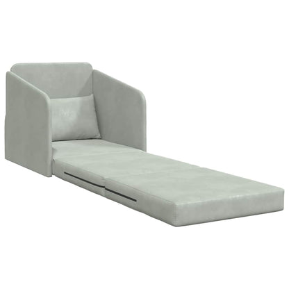 Divano letto Grigio chiaro 65 x 80 x 83 cm Velluto - homemem39