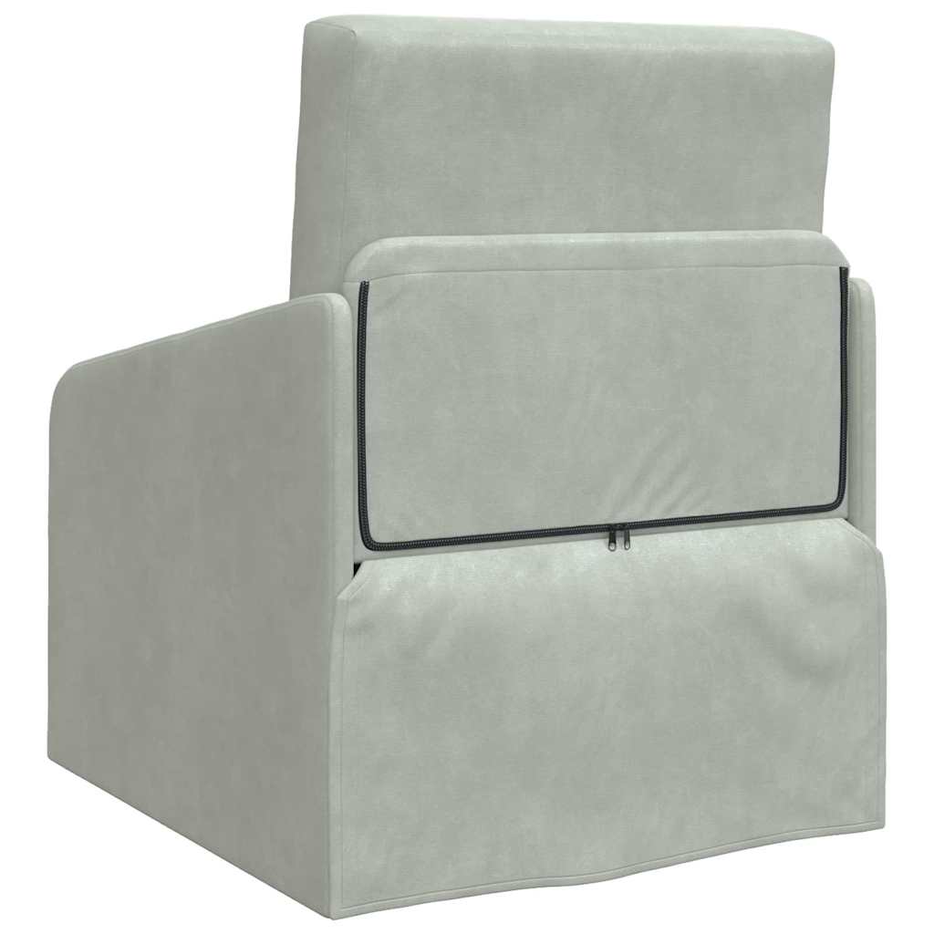 Divano letto Grigio chiaro 65 x 80 x 83 cm Velluto - homemem39