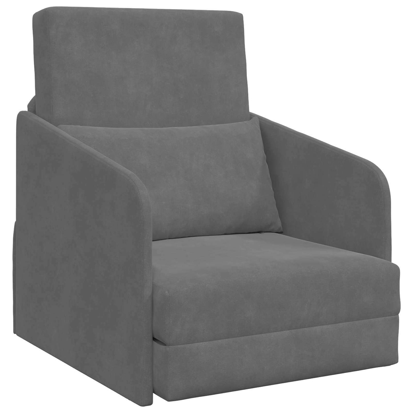 Divano letto Grigio scuro 65 x 80 x 83 cm Velluto