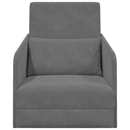 Divano letto Grigio scuro 65 x 80 x 83 cm Velluto
