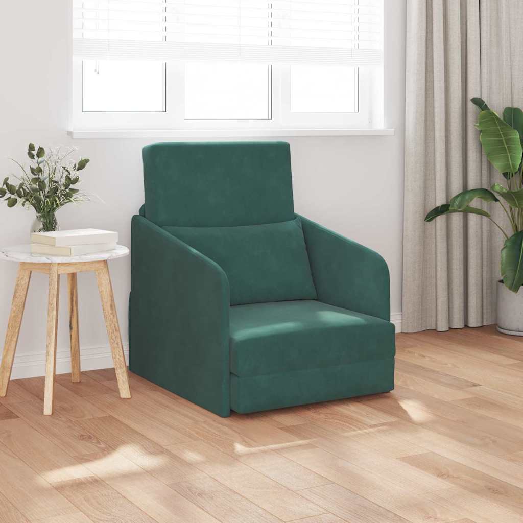 Divano letto Verde Scuro 65 x 80 x 83 cm Velluto - homemem39