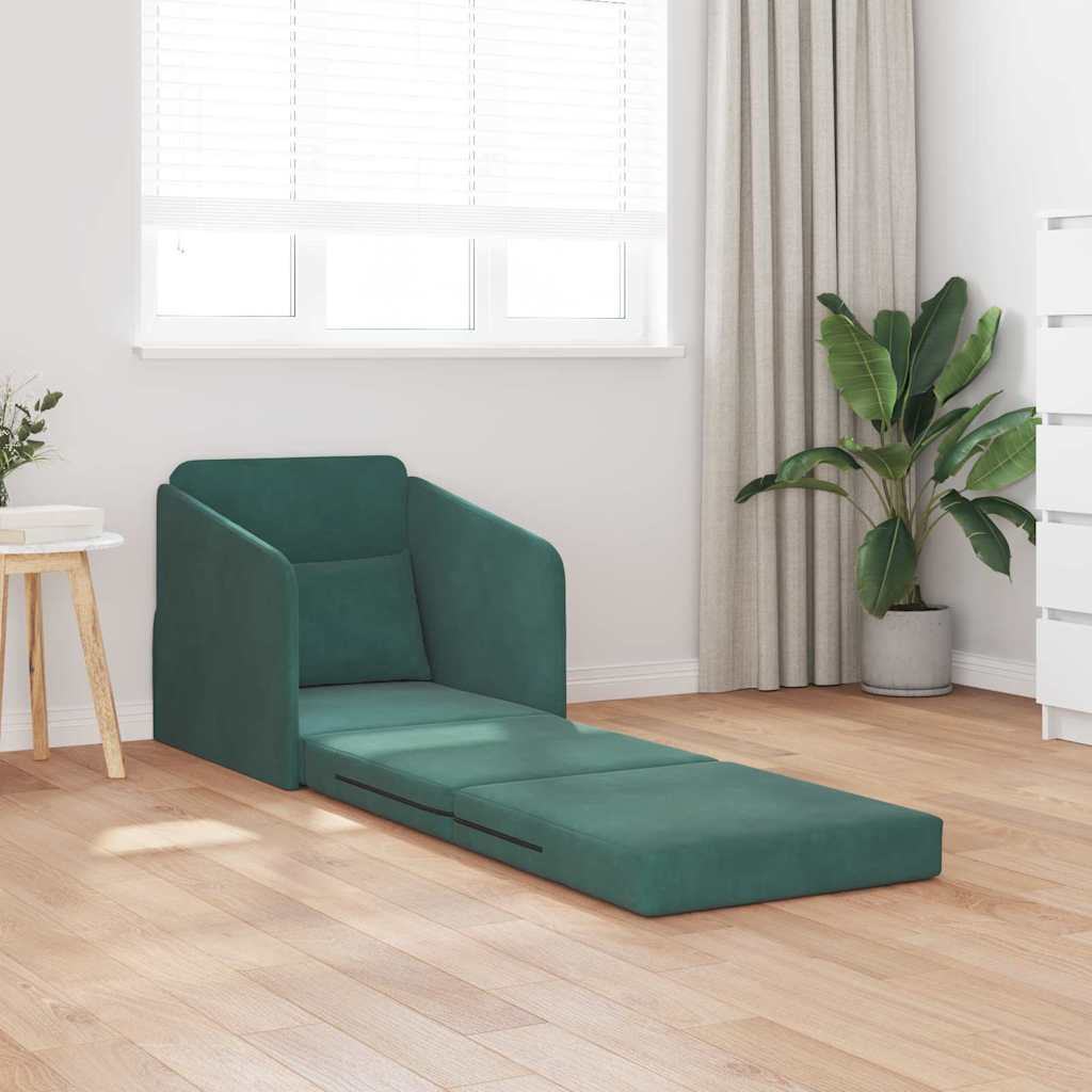 Divano letto Verde Scuro 65 x 80 x 83 cm Velluto - homemem39