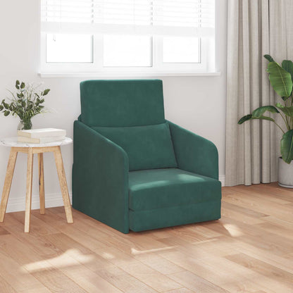 Divano letto Verde Scuro 65 x 80 x 83 cm Velluto