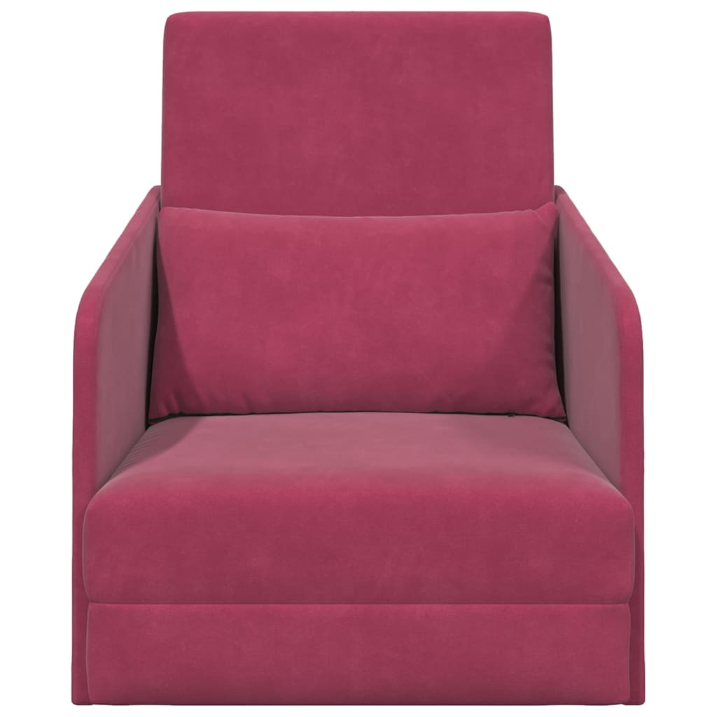 Divano letto Rosso Vino 65 x 80 x 83 cm Velluto - homemem39
